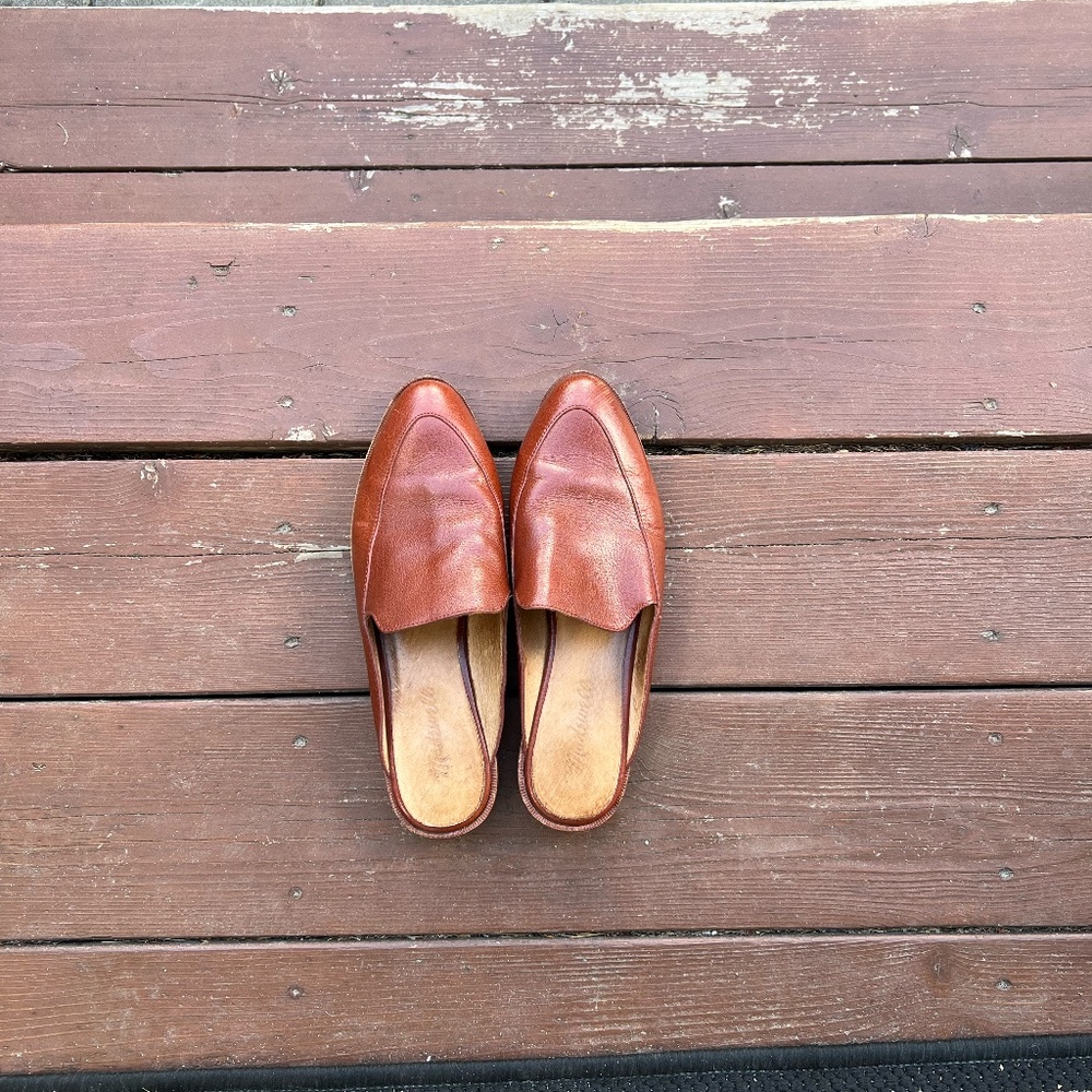 Madewell Tan Leather Mules